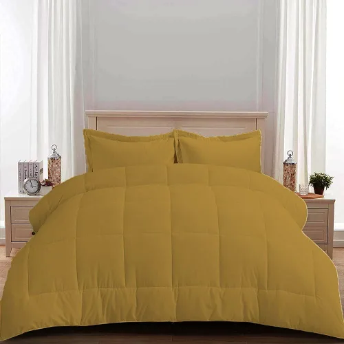 Vista 6 de Edredón 100% algodón egipcio de 500 GSM, súper suave, relleno alternativo de plumón con 2 fundas de almohada, colección de insertos para clima frío