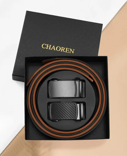 Vista 6 de CHAOREN Cinturón de trinquete de cuero para hombre, ajuste personalizable, estilo sin esfuerzo (1.378 in)