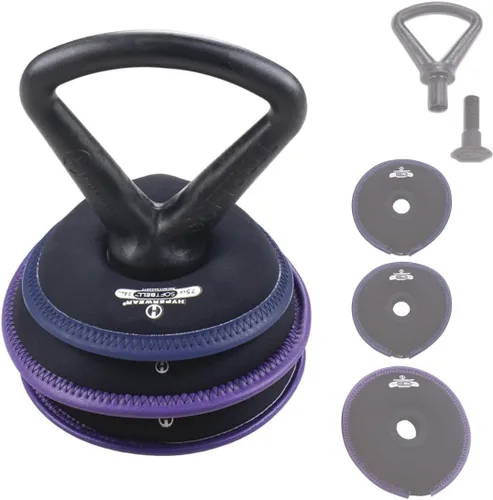 Vista 6 de Hyperwear SoftBell - Juego de pesas rusas ajustables, discos de peso suaves recubiertos de vinilo con base de goma, equipo versátil de gimnasio