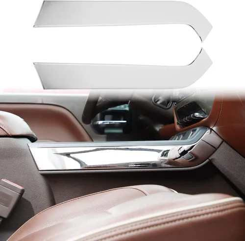 Vista 8 de Voodonala Para Chevy Silverado GMC Sierra 2014-2018 Consola central Accesorios de cambio de marchas lateral, fibra de carbono ABS, 2 piezas