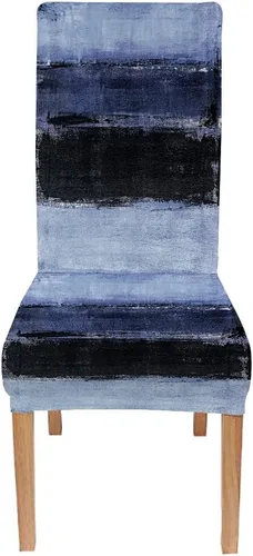 Vista 113 de TOMWISH Juego de 2 fundas para sillas de comedor, color turquesa y gris, fundas elásticas para sillas Parsons, de elastano, lavables, protectores