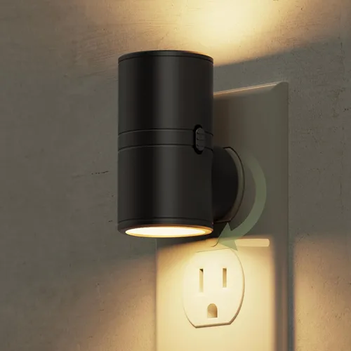 Vista 25 de L LOHAS LED Luz nocturna con sensor de movimiento, mini luces nocturnas activadas por movimiento, enchufar a la pared, luz giratoria con sensor
