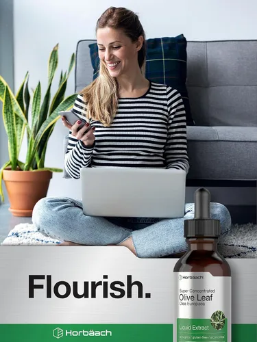 Vista 10 de Horbäach Extracto de hoja de olivo líquido 2 fl oz Super Strength