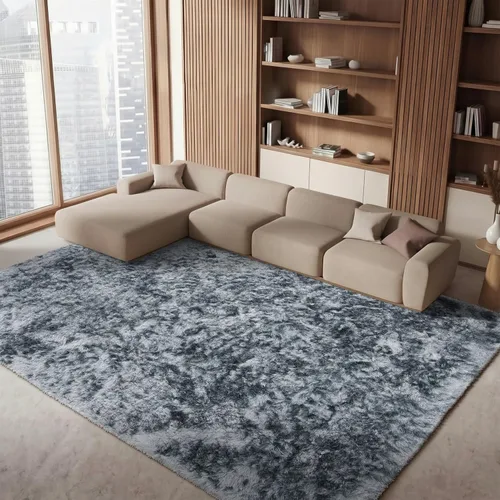 Vista 25 de SAFAVIEH Ocean Shag Collection - Alfombra decorativa, 2 x 3 pies, marfil, hecha a mano, sólida, 2.4 pulgadas de grosor, ideal para zonas de alto