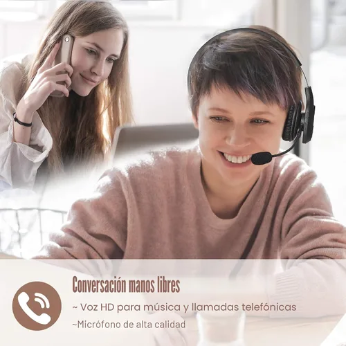 Vista 7 de Trucker Auriculares Bluetooth V5.0, Auriculares Inalámbricos con Cancelación de Ruido y Micrófono Silenciador para Teléfonos Celulares, Auriculares
