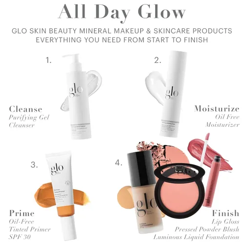 Vista 5 de Glo Skin Beauty Base líquida luminosa con SPF 18 (Alabastro) - Maquillaje mineral, mejora el tono desigual de la piel, suaviza y corrige