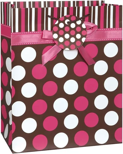 Vista 3 de Bolsa de papel de estraza marrón para regalo de cumpleaños (1 unidad), perfecta para regalos y sorpresas