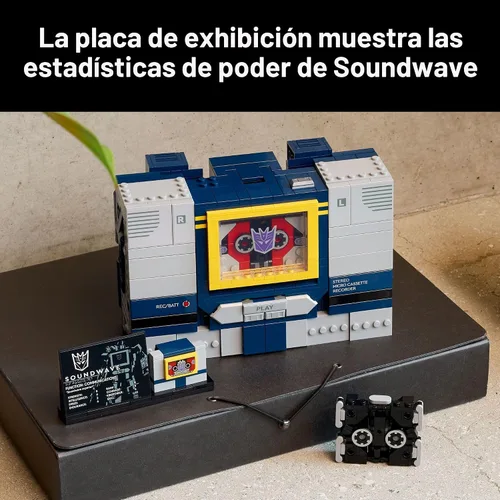 Vista 7 de LEGO Icons Transformers: Soundwave - Building Set W/Sound Effects for Adults, 18+ - Model Kit W/Ravage & Laserbeak Figures - DIY Home Decor