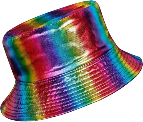 Vista 10 de MILAKOO Rock Metallic Bucket Hat Gorra reversible Unisex pescador ala ancha Rock Punk Hippie Sombrero