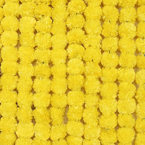 Vista 8 de Guirnalda de caléndula para decoración de flores artificiales de caléndula de 5 pies de largo, decoración india para Pooja, boda, Navidad, eventos