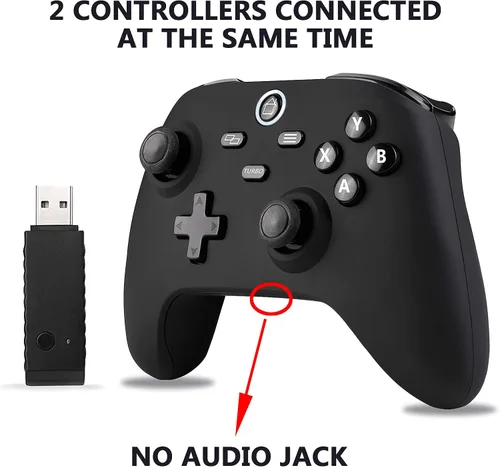 Vista 4 de RIBOXIN Controlador inalámbrico para Xbox One 2.4G, control de juegos inalámbrico Xbox One para Xbox One SX y PC (Win 7, 8, 10) sin conector de audio