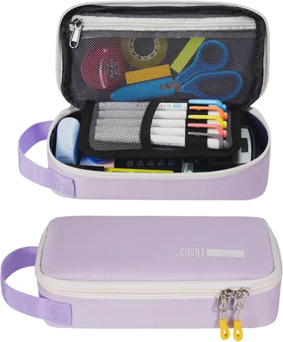 Vista 7 de ECHSRT Estuche para lápices para hombres y mujeres, bolsa grande para bolígrafos para adultos, estuche portátil estético con asa, fundas