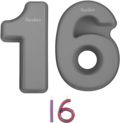 Vista 10 de Ducodocu Molde de Silicona para Pastel con Números - Molde Grande 3D para Pastel con Números - Molde de Horneado DIY para 1/10 Cumpleaños
