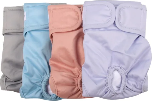 Vista 10 de Vecomfy Pañales Reutilizables para Perras para Perros Pequeños, (Paquete de 4) Pañales Absorbentes Fáciles para Cachorros Recién Nacidos