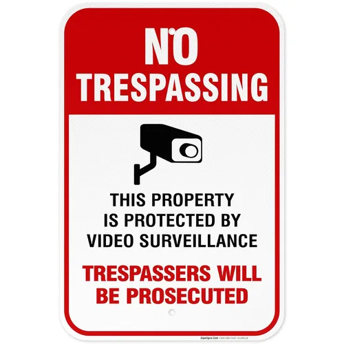 Vista 18 de Señal de videovigilancia No Trespassing, cámara de seguridad CCTV, 24 x 30 pulgadas, 3M EGP reflectante aluminio .080, resistente a la decoloración