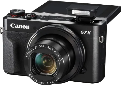 Vista 3 de Canon PowerShot G7 X Mark II cámara digital (1066C001) + tarjeta de memoria de 64 GB + lector de tarjetas + bolsa suave deluxe + trípode flexible +