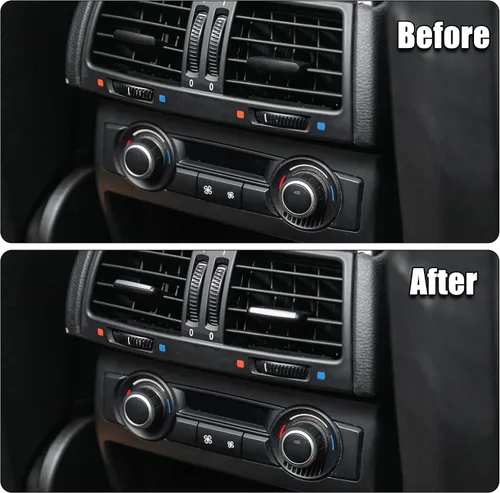 Vista 4 de X AUTOHAUX 2 unids fila delantera aire acondicionado salida de aire acondicionado pestaña clip reparación cromo plateado AC Vent Trim para BMW X5