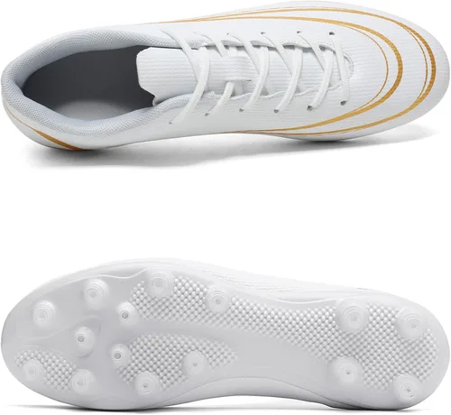 Vista 2 de Zapatos de fútbol para hombre con tacos de fútbol para terreno firme, zapatos de fútbol atléticos profesionales, para interiores y exteriores