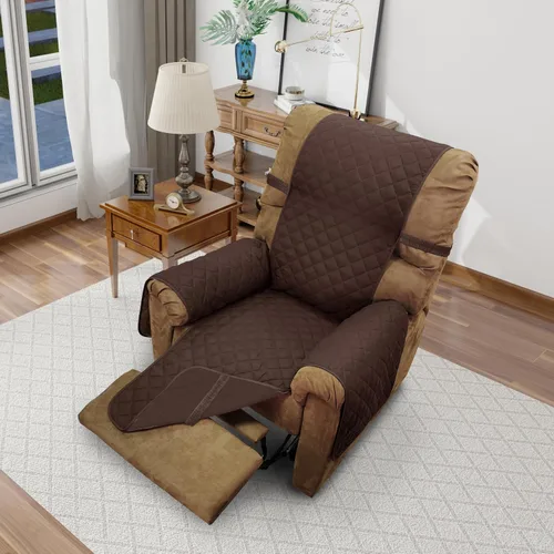 Vista 49 de Fundas para Silla Reclinable Reversibles Funda de Sofá para Mascotas Protector de Muebles Lazy Boy (Silla 23'', Beige/Beige)