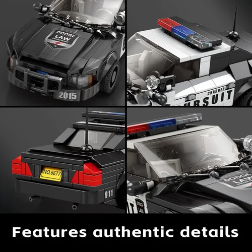 Vista 8 de Kit de bloques de construcción de juguete de coche de policía, compatible con autos Lego, juego de construcción de autos Speed Champions, regalo