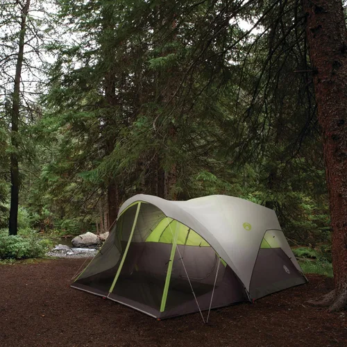 Vista 6 de Coleman Steel Creek 6-Person Tent with Screened Porch & Integrated Rainfly, Weatherproof Tent with Screen Room Sets Up in Minutes, Fits Queen