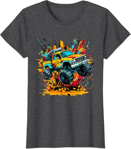 Vista 6 de Monster Trucks Are My Jam - Camiseta Monster Truck, Negro