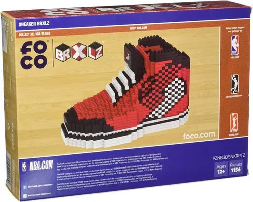 Vista 2 de FOCO - NBA 3D BRXLZ - Bloques para construir un tenis con los colores de tu equipo favorito de la NBA
