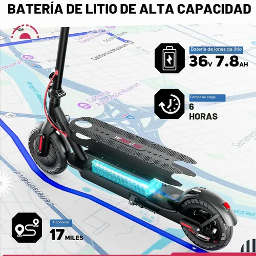 Vista 3 de Windone Electric Scooter for Adults, 430W Peak Motor, 19MPH & 17-Mile Range, Foldable Commuter Scooter with 10" Shock-Absorbing Tires & Dual Braking