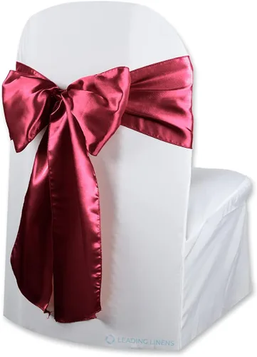 Vista 7 de Funda de satén para silla con lazo – Elegantes fajas para bodas, banquetes, recepciones, eventos especiales, restaurantes y fiestas – 28 opciones