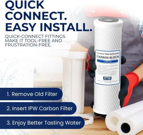 Vista 6 de IPW Industries Inc. - Filtros de repuesto de ósmosis inversa - Juego de filtros de agua con sistema RO de 4 etapas, filtración de sedimentos