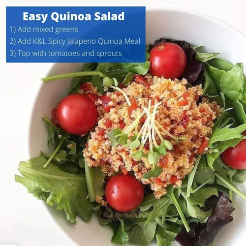 Vista 6 de Kitchen & Love Jalapeño y pimienta asada Quinoa Quick Meal Paquete de 6 Vegana, sin gluten, lista para comer, no requiere refrigeración