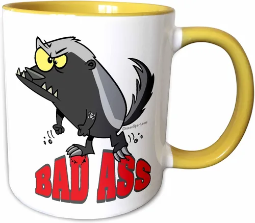 Vista 8 de 3dRose Badass Bad Ass Honey Badger - Taza de dos tonos, 11 onzas, rojo/blanco 2-Rojo/Blanco