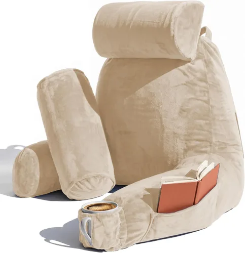 Vista 45 de Nestl Almohada de lectura para niños y adolescentes con espuma viscoelástica triturada, almohadas de respaldo para leer, ver y jugar, uso