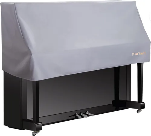 Vista 8 de La cubierta vertical para piano mantiene tu teclado seguro con nuestro paño para cubierta antipolvo (negro)