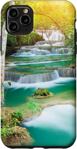 Vista 11 de Funda para iPhone 15 Tropical waterfall ponds