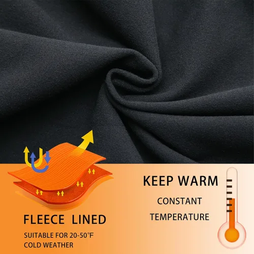 Vista 2 de ANIVIVO Leggings con forro polar hasta la rodilla para mujer, con falda, cálidos, de invierno, con falda para mujer, cintura alta, bolsillos