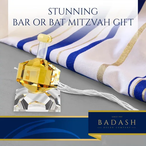 Vista 7 de Badash Decoración Dreidel de cristal amarillo hecha a mano, 3 pulgadas de alto
