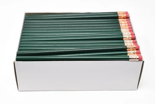 Vista 31 de Pencil Guy - Lápices redondos en blanco, negro, 144 a una caja No afilado