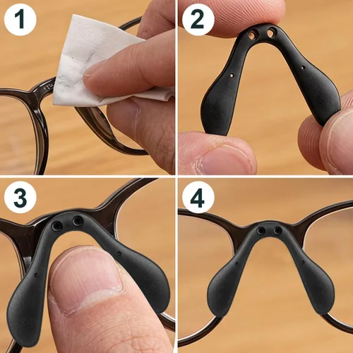 Vista 5 de Beavorty 3 unids almohadillas de gafas de silicona marco puente pad soporta reemplazo anti-caída gafas herramienta de fijación para ciclismo