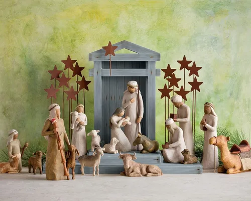 Vista 6 de Willow Tree Zampognaro (Pastor con Gaita), Un Regalo de Pastor, una Melodía Alegre, proclamando Las Noticias Expande y Eleva tu Colección