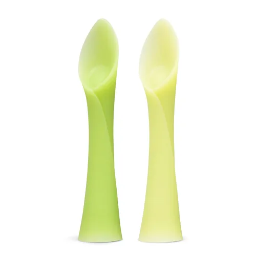 Vista 15 de Olababy Juego de 2 piezas de alimentación avanzada para bebé, incluye cuchara de entrenamiento y cuenco de vapor Kiwi / Lima
