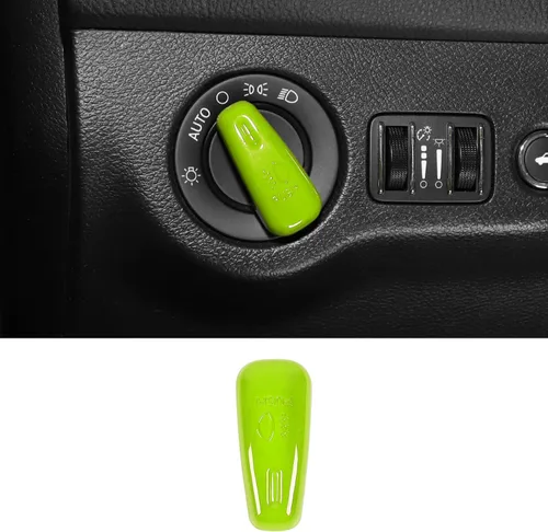 Vista 13 de Jimen para Dodge Challenger 2015+, para Dodge Charger 2010+, para Dodge Durango 2011+, Cubierta de botón de interruptor de faro de recorte
