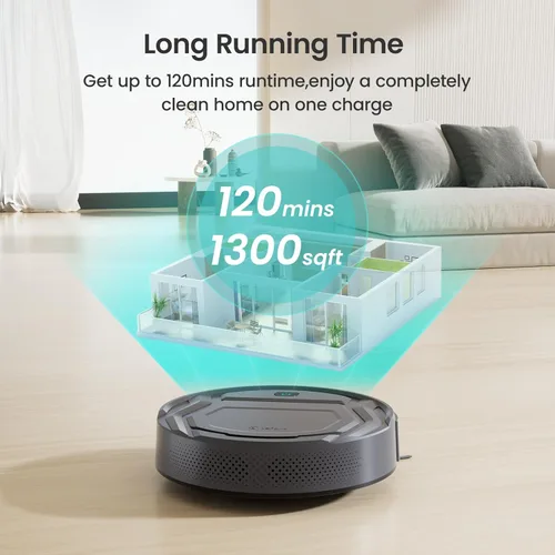 Vista 8 de Lefant M210 Pro Robot Aspirador, 2200Pa de Succión, Ultradelgado, Silencioso, Robot Aspirador Autocargable, Wi-Fi/APP, Compatible con Alexa (Gris)