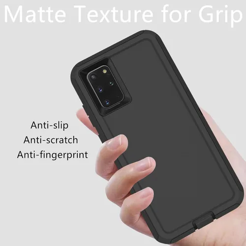 Vista 7 de Funda protectora resistente para Samsung Galaxy S20 Plus, a prueba de polvo, a prueba de golpes, protección contra caídas, 3 en 1, para Samsung Negro