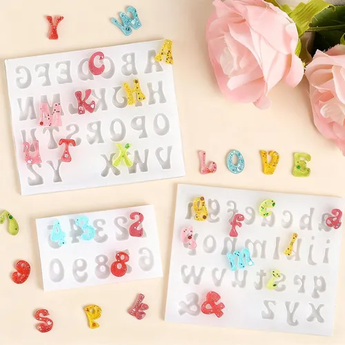 Vista 5 de Moldes de silicona para fondant de letras y números, 3