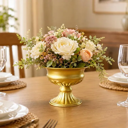 Vista 7 de 8Pcs Gold Compote Vases for Centerpieces, 4.7in Small Flower Vases Dorado