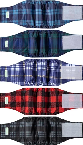 Vista 15 de wegreeco Pañales para perros pequeños machos, bandas reutilizables para el vientre para perros machos, pañales lavables para cachorros machos