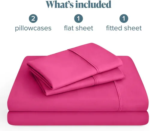 Vista 103 de Bare Home Sheet Set 1800 Ultra-Soft with 2 Pillowcases (Twin XL, Dark Blue)