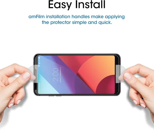 Vista 2 de amFilm Vidrio de protección templado puede usarse con LG G6 2.5D Rounded Edge LGG6 2017 (paquete de 2)