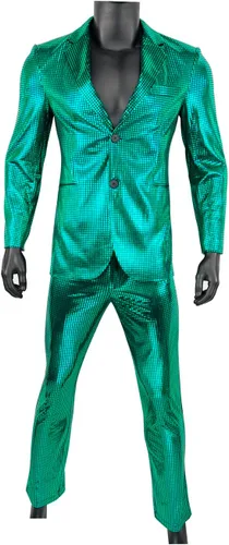 Vista 3 de Conjunto de 2 piezas con chaqueta de lentejuelas metálicas, conjunto de 2 piezas, para baile de graduación, boda, fiesta, banquete, chaqueta